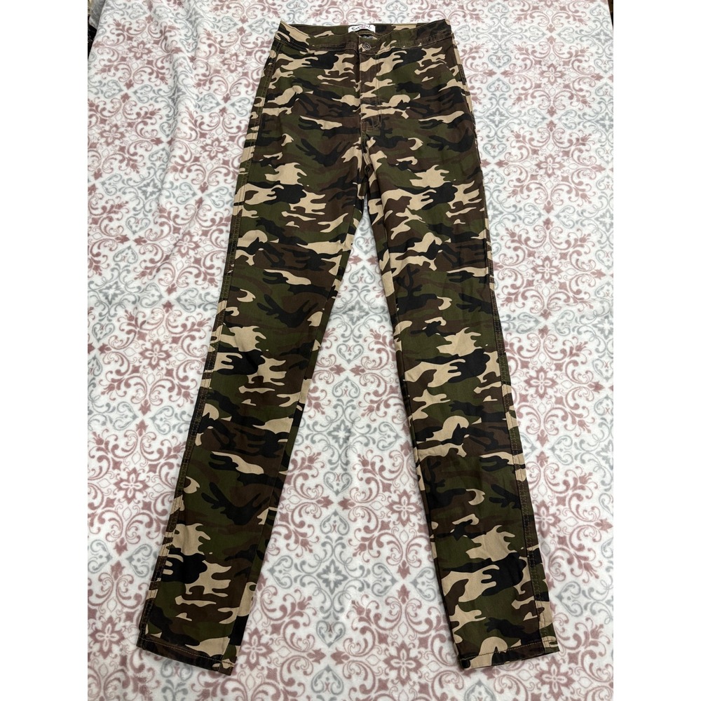Swank A Posh Camo Skinny Pants Womens XL High Rise Woodland Camouflage Stretch